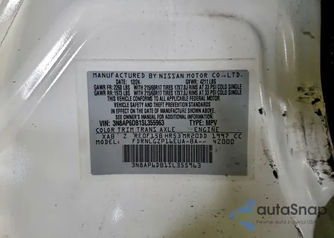 2025 Nissan Kicks Sr z USA, uszkodzony, nr VIN 3N8AP6DB1SL355963